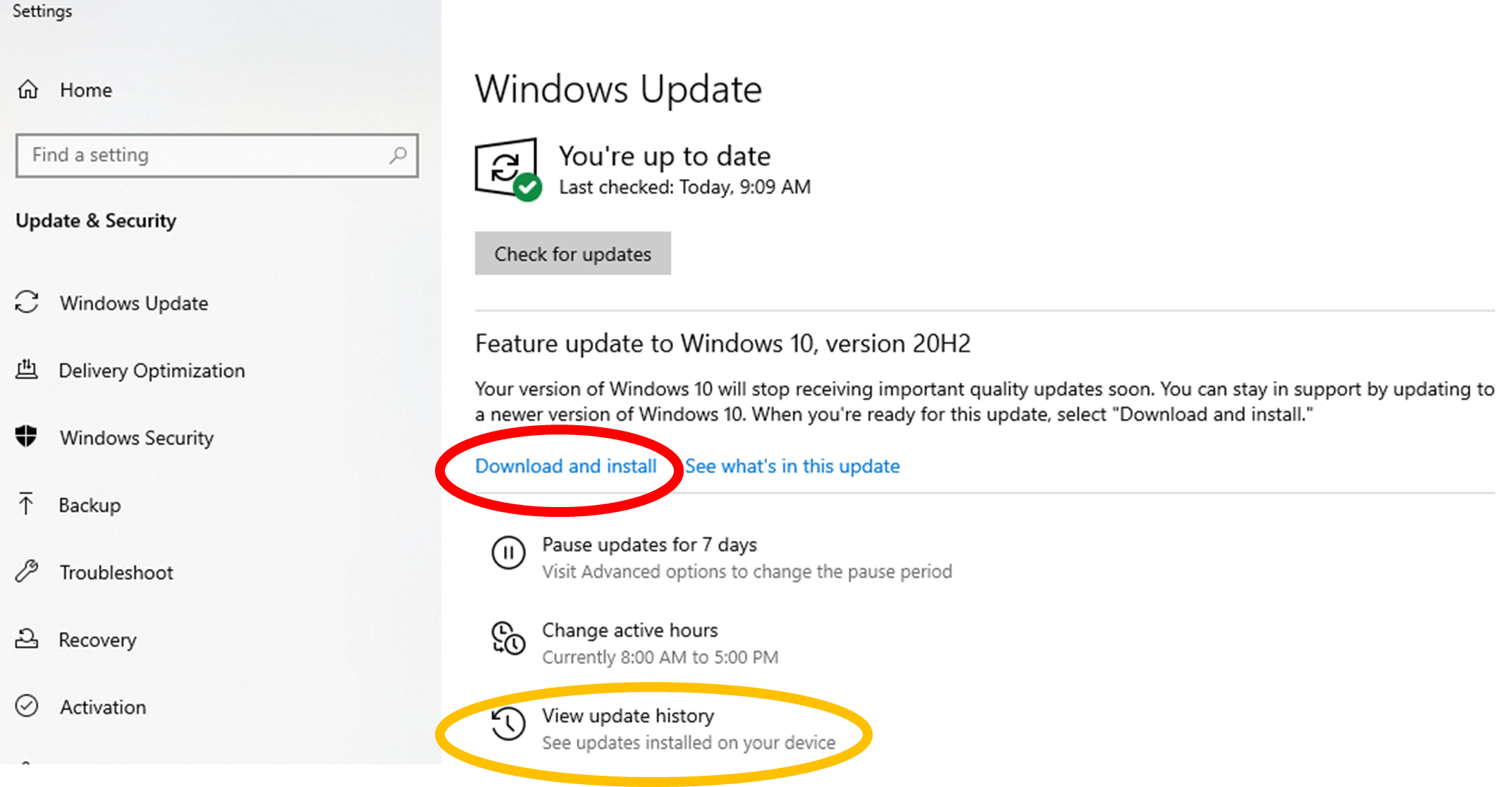 Windows Update Screen
